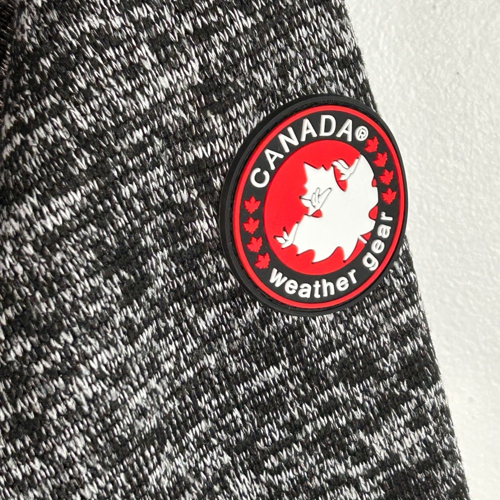 Canada Weather Gear Hoodie Medium Gray Black Speckled Pullover Sweatshirt NWT - Picture 4 of 11